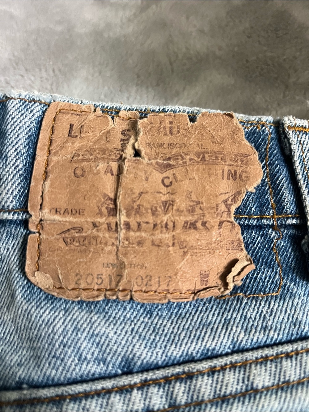 Vintage Levi’s Orange Tab Cut Off Denim Shorts Distressed Raw Hem Light Wash